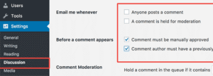 Comment-settings