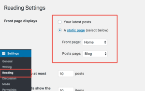 static-front-page