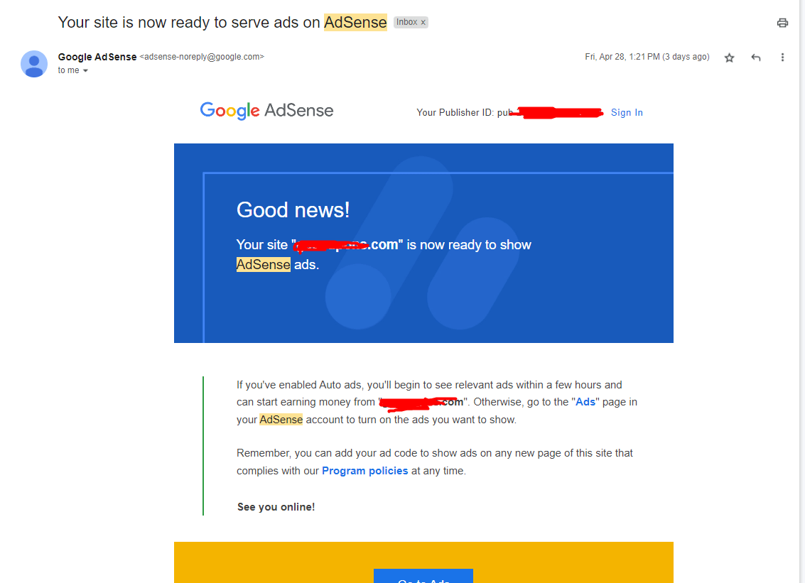 Google AdSense Approval Service